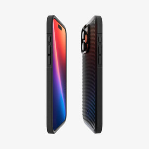 Spigen iPhone 16 Pro Core Armor case in Matte Black - front and rear side profiles