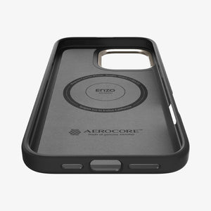 Spigen Enzo Aramid MagFit case in Black Natural for iPhone 16 Pro - interior edge detail