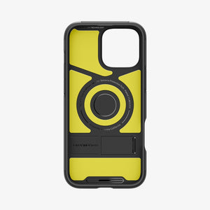 Spigen iPhone 16 Pro Slim Armor MagFit case in Black - exploded magnetic ring assembly