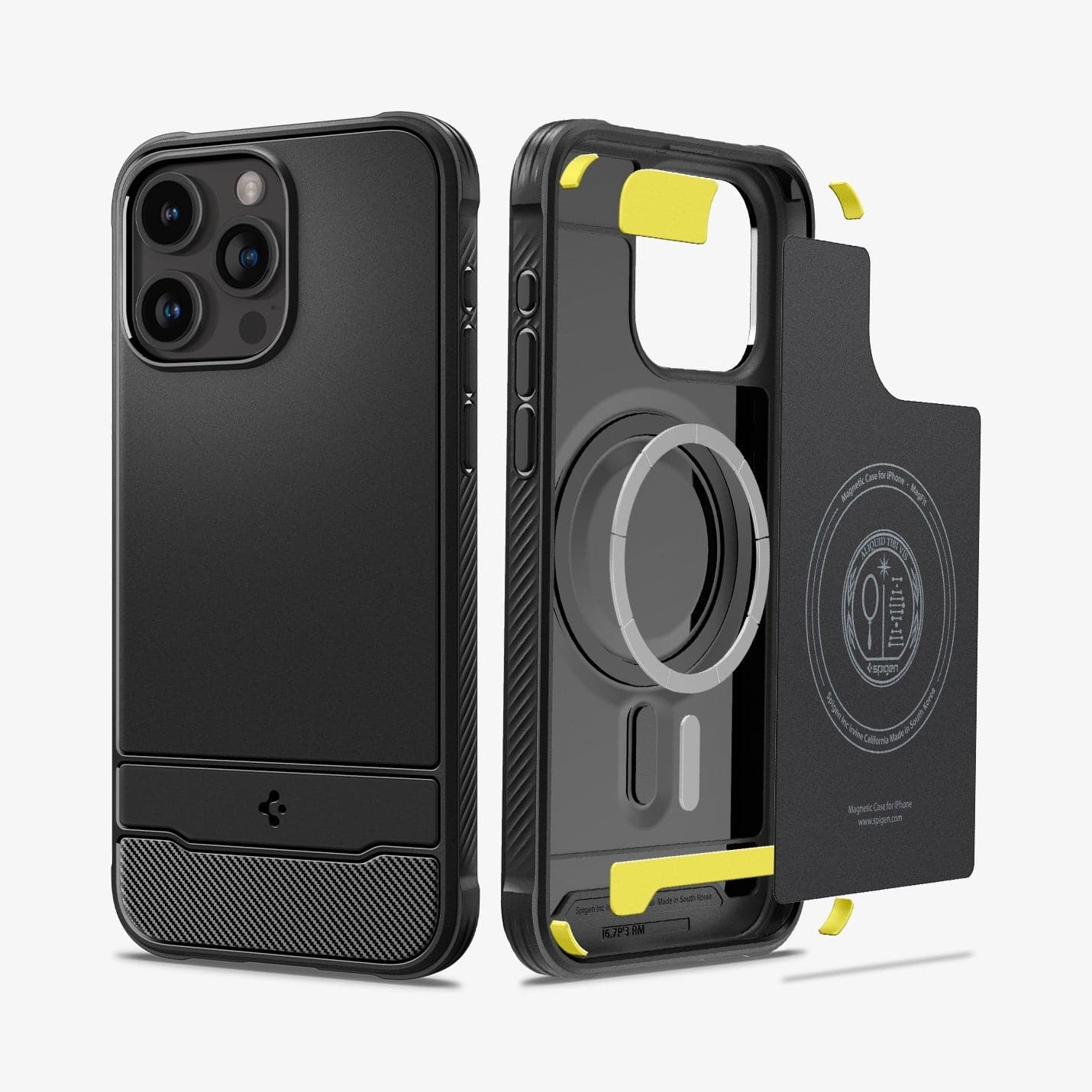 Spigen Rugged Armor (MagFit) case for iPhone 15 Pro Max in Matte Black – detail image 2