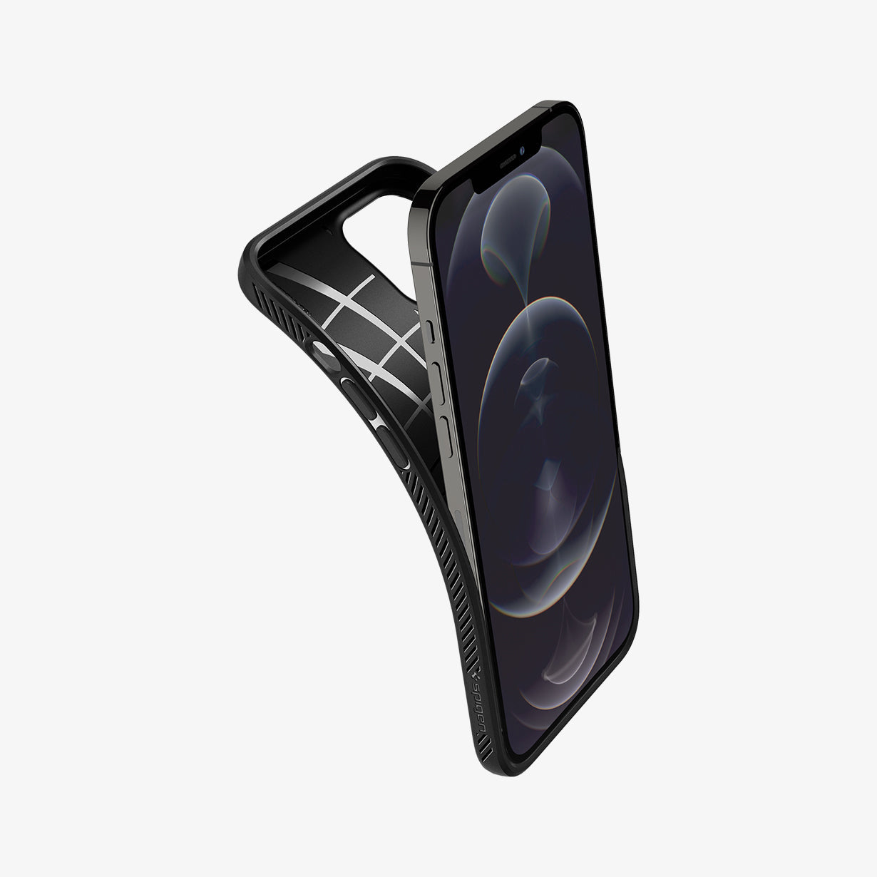 ACS01617 - iPhone 12 Pro Max Case Liquid Air in black showing the back