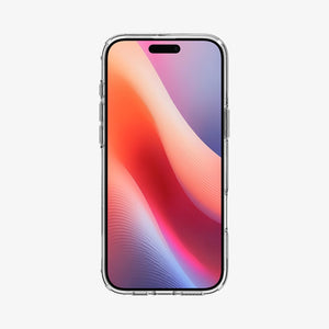 Spigen iPhone 16 Pro Ultra Hybrid S MagFit case in Graphite - front phone view showing screen coverage