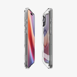 Spigen iPhone 16 Pro Ultra Hybrid S MagFit case in Graphite - phone and case side installation view