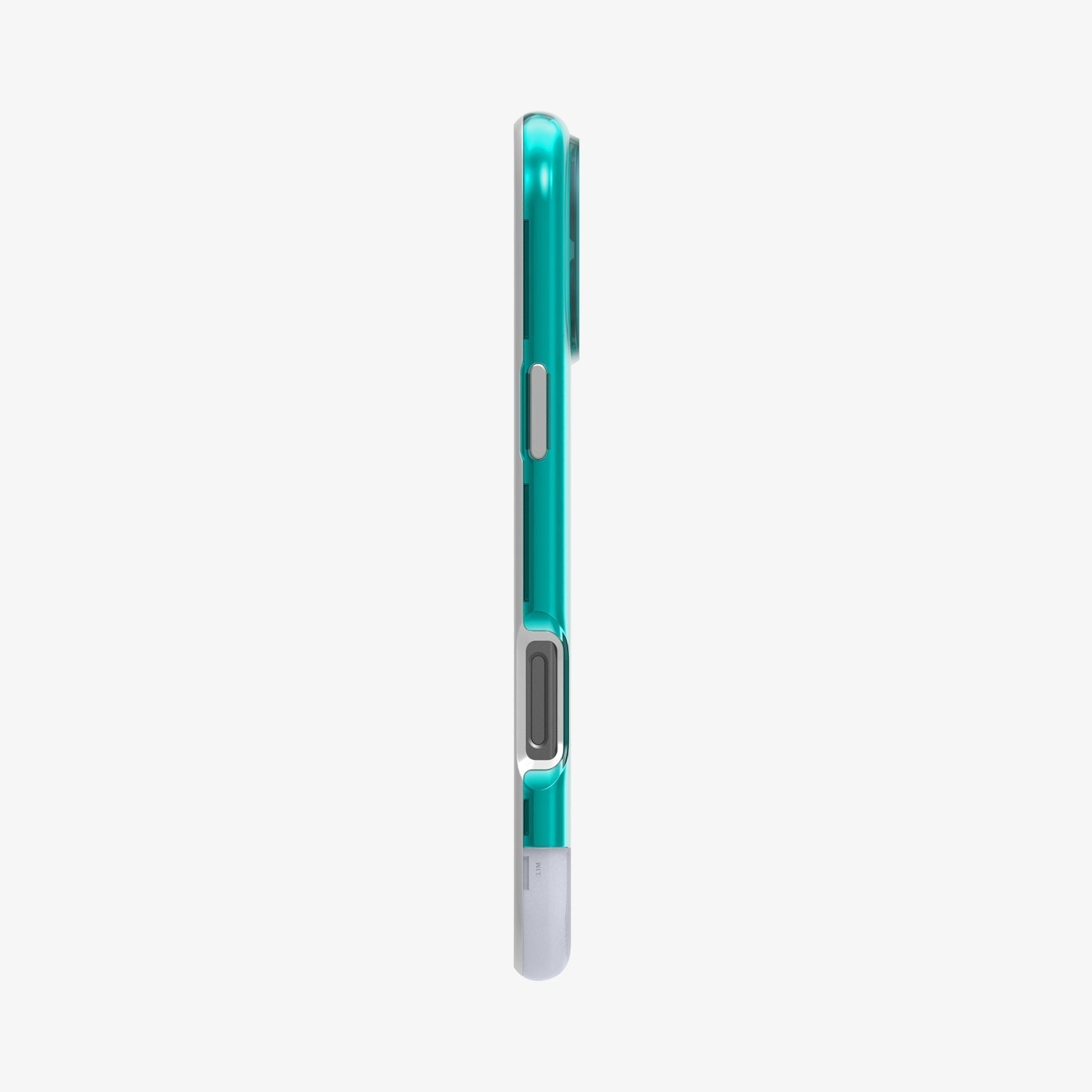 Spigen iPhone 16 Pro Classic C1 MagFit case in Bondi Blue - side button and case profile