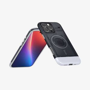 Spigen iPhone 16 Pro Classic C1 MagFit case in Graphite - angled stand-style product view