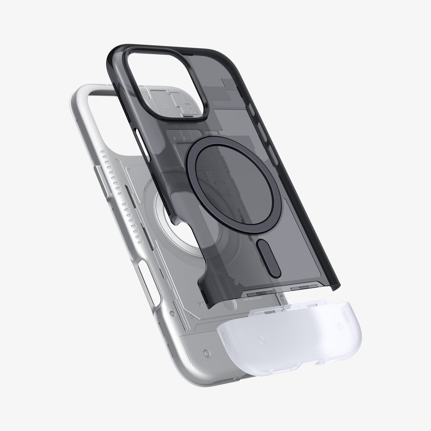 Spigen iPhone 16 Pro Classic C1 MagFit case in Graphite - case installation view