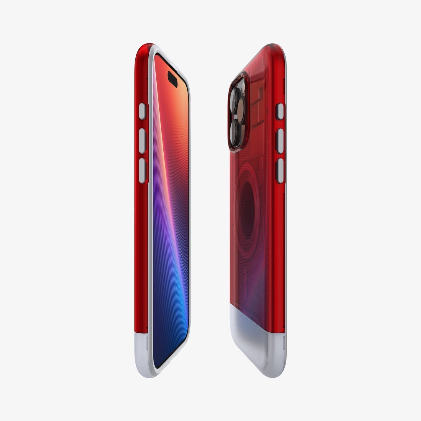 Spigen iPhone 16 Pro Classic C1 MagFit case in Ruby - front and rear side view