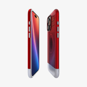 Spigen iPhone 16 Pro Classic C1 MagFit case in Ruby - front and rear side view