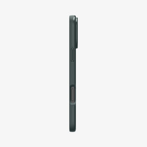 Spigen iPhone 16 Pro Thin Fit MagFit case in Abyss Green - side button profile