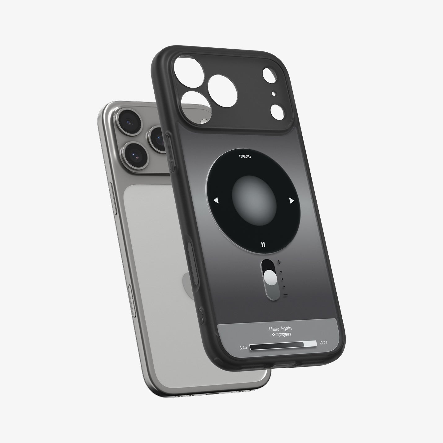 Spigen iPhone 17 Pro Max Case – Ultra Hybrid Classic (MagFit) - Classic Black - case hovering above the device