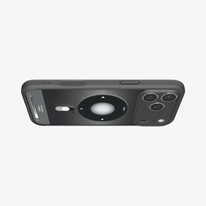 Spigen iPhone 17 Pro Ultra Hybrid Classic MagFit case in Classic Black - back and side landscape view