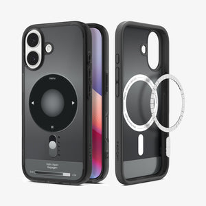 Spigen iPhone 17 Ultra Hybrid Classic MagFit case in Classic Black - front, back and interior views