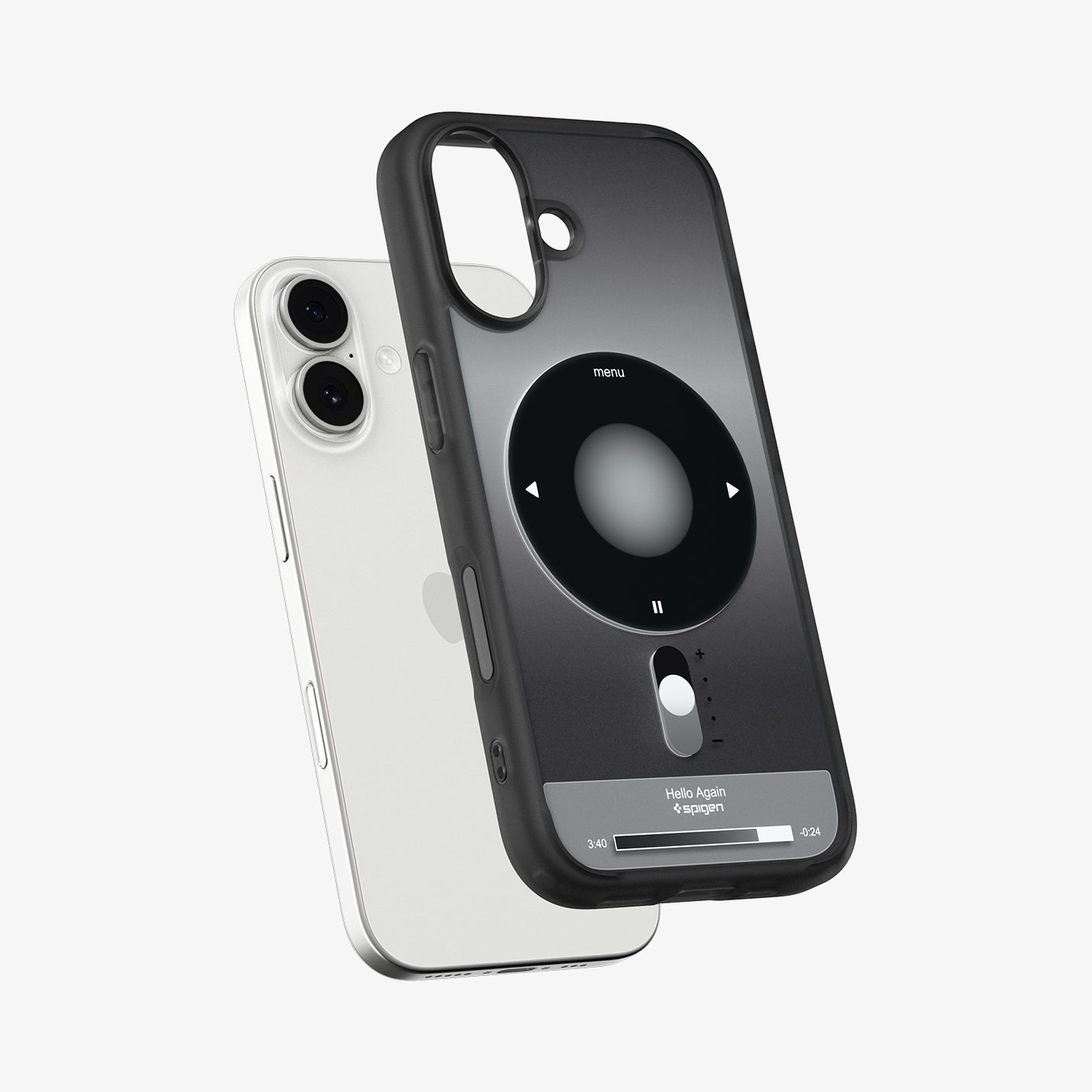 Spigen iPhone 17 Ultra Hybrid Classic MagFit case in Classic Black - separated layers and magnetic plate