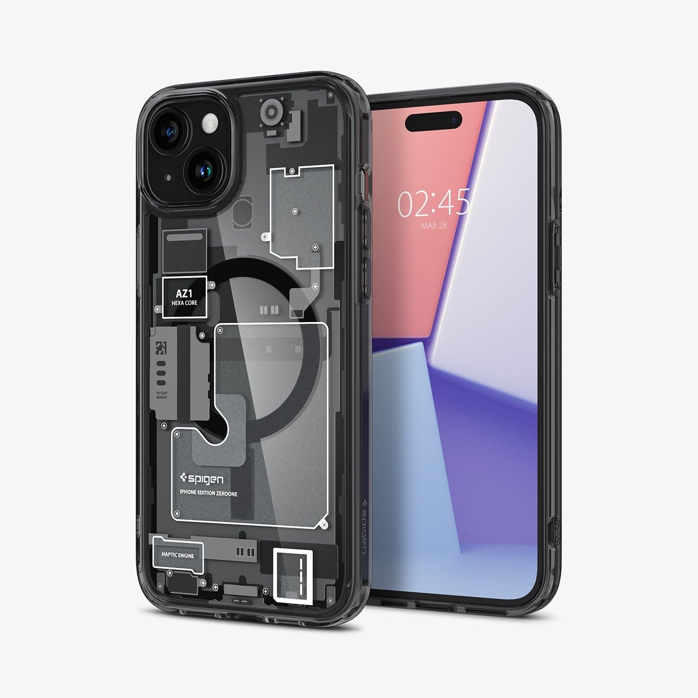 Spigen Ultra Hybrid Zero One (MagFit) case for iPhone 15 in Zero One Black – detail image 1