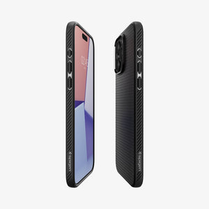 Spigen Liquid Air case for iPhone 15 Pro in Matte Black – detail image 1