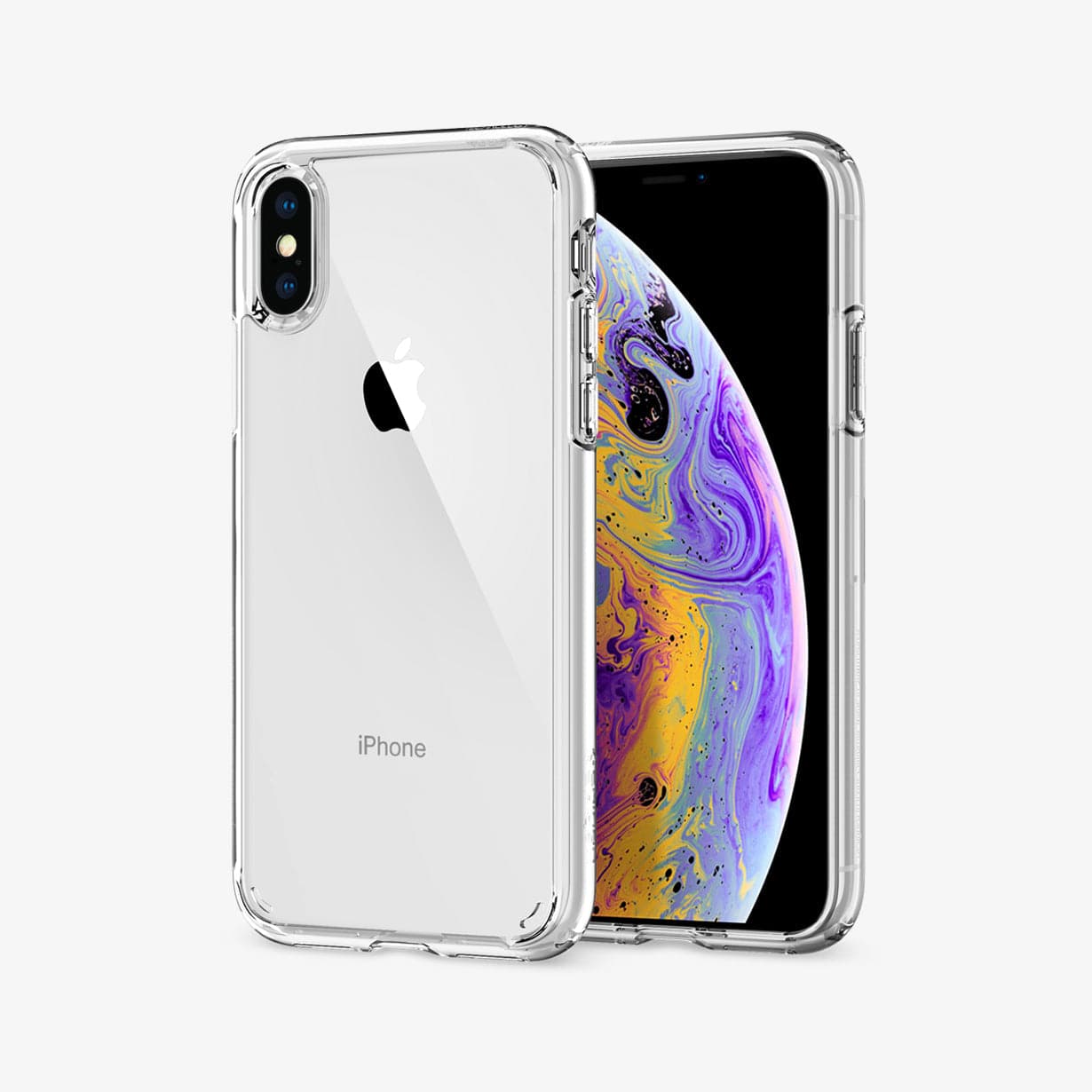 064CS24873 - iPhone XR Case Ultra Hybrid in crystal clear showing the back
