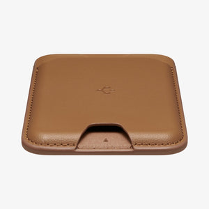 AMP02284 - MagSafe Card Holder Valentinus (MagFit) in black showing the card holder attached to back of device