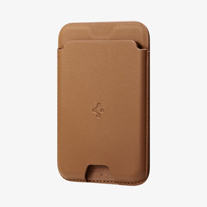 AMP02284 - MagSafe Card Holder Valentinus (MagFit) in black showing the card holder attached to back of device