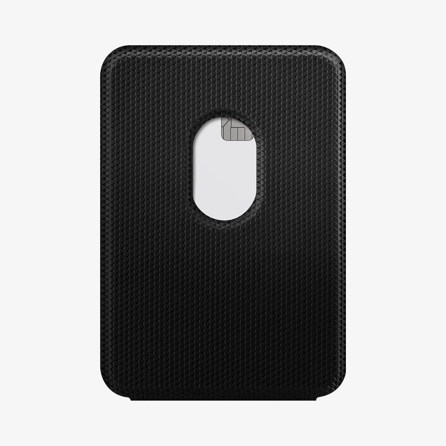AMP02835 - Universal Card Holder Smart Fold in gunmetal showing the front attached to the back of a device