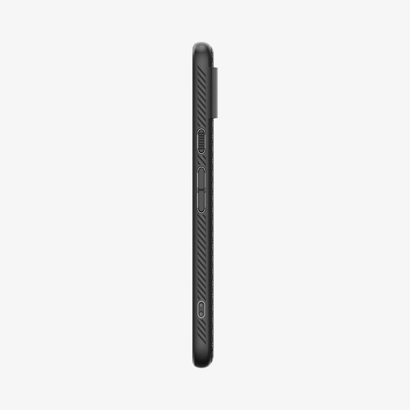 ACS06274 - Pixel 8 Case Liquid Air in Matte Black showing the side with side buttons