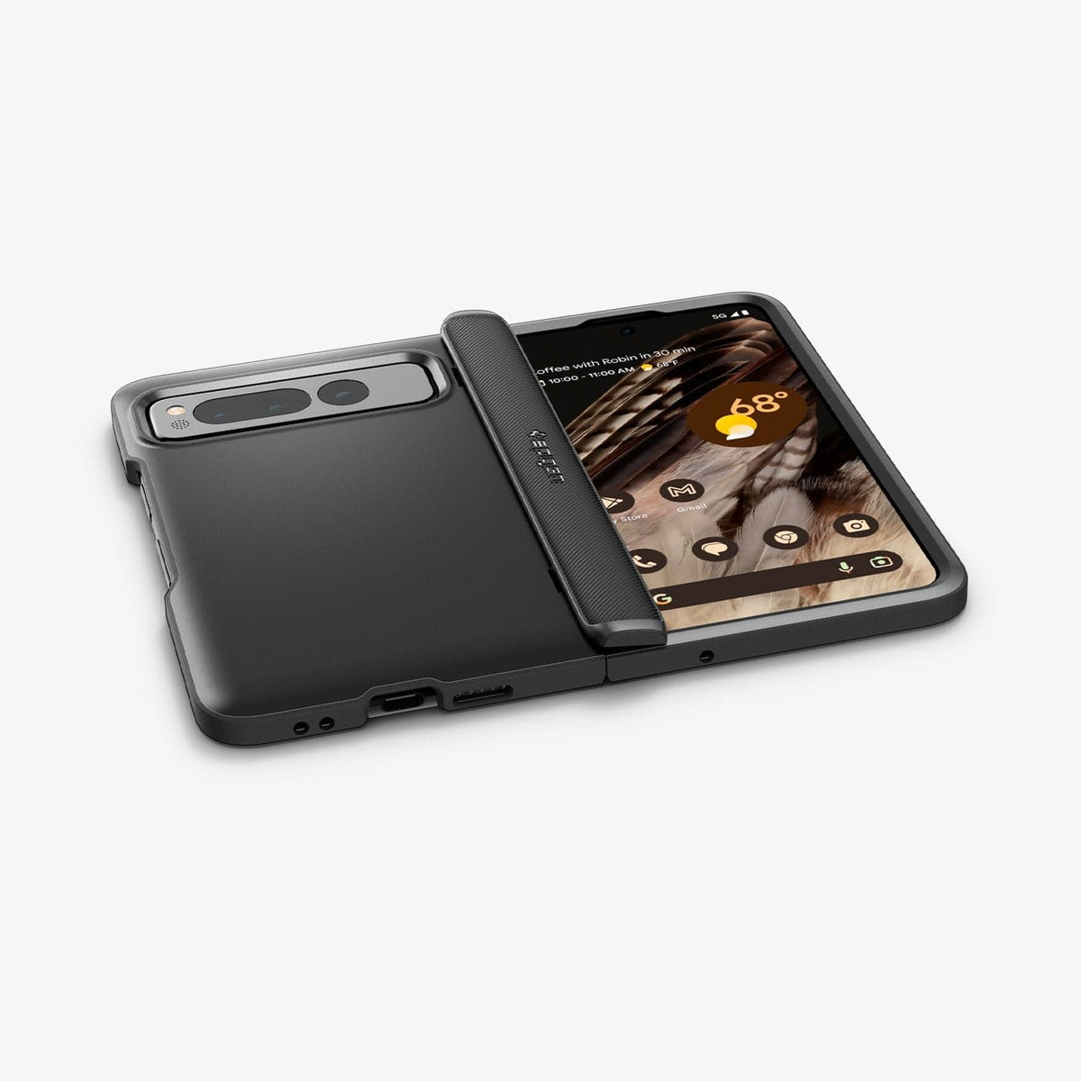ACS05920 - Pixel Fold Series Case Slim Armor Pro in black showing the back