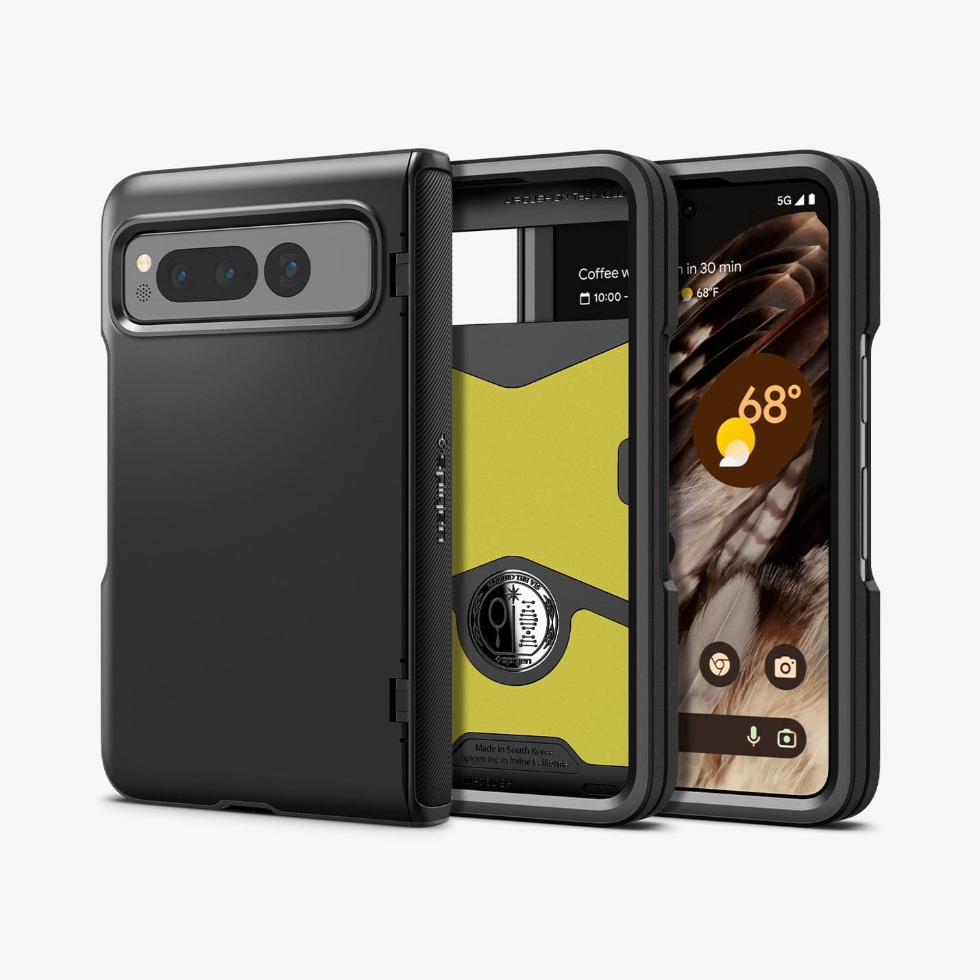 ACS05920 - Pixel Fold Series Case Slim Armor Pro in black showing the back