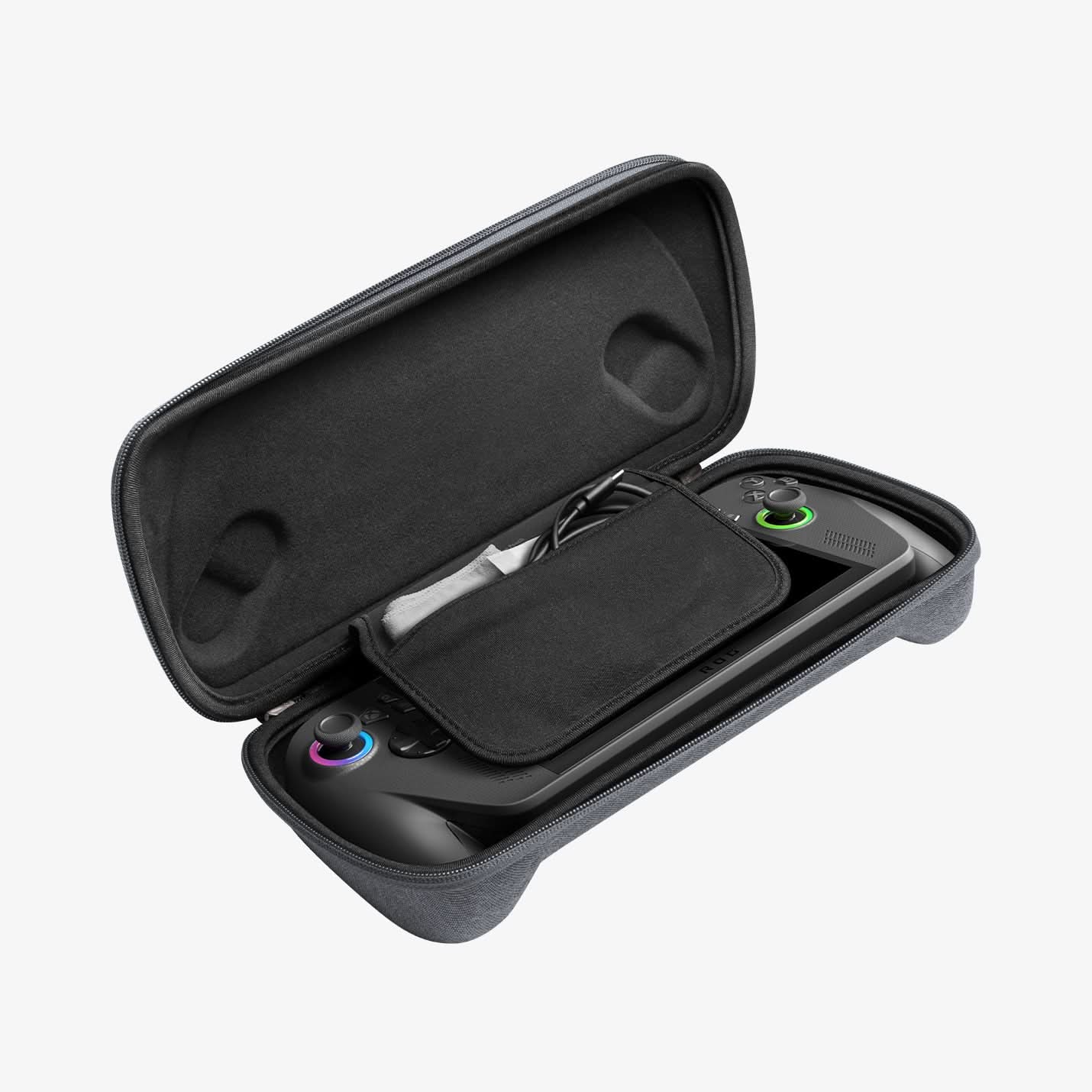 Cable pocket inside Spigen Klasden ROG Xbox Ally case