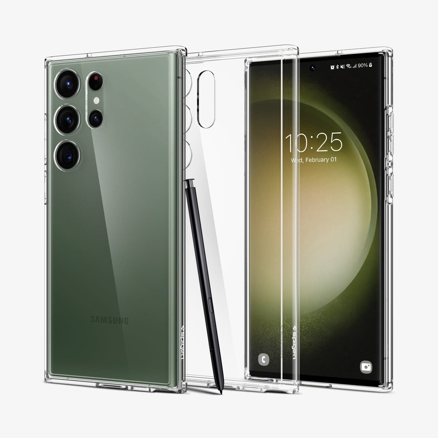 Spigen Ultra Hybrid case for Galaxy S23 Ultra in Crystal Clear – detail image 1