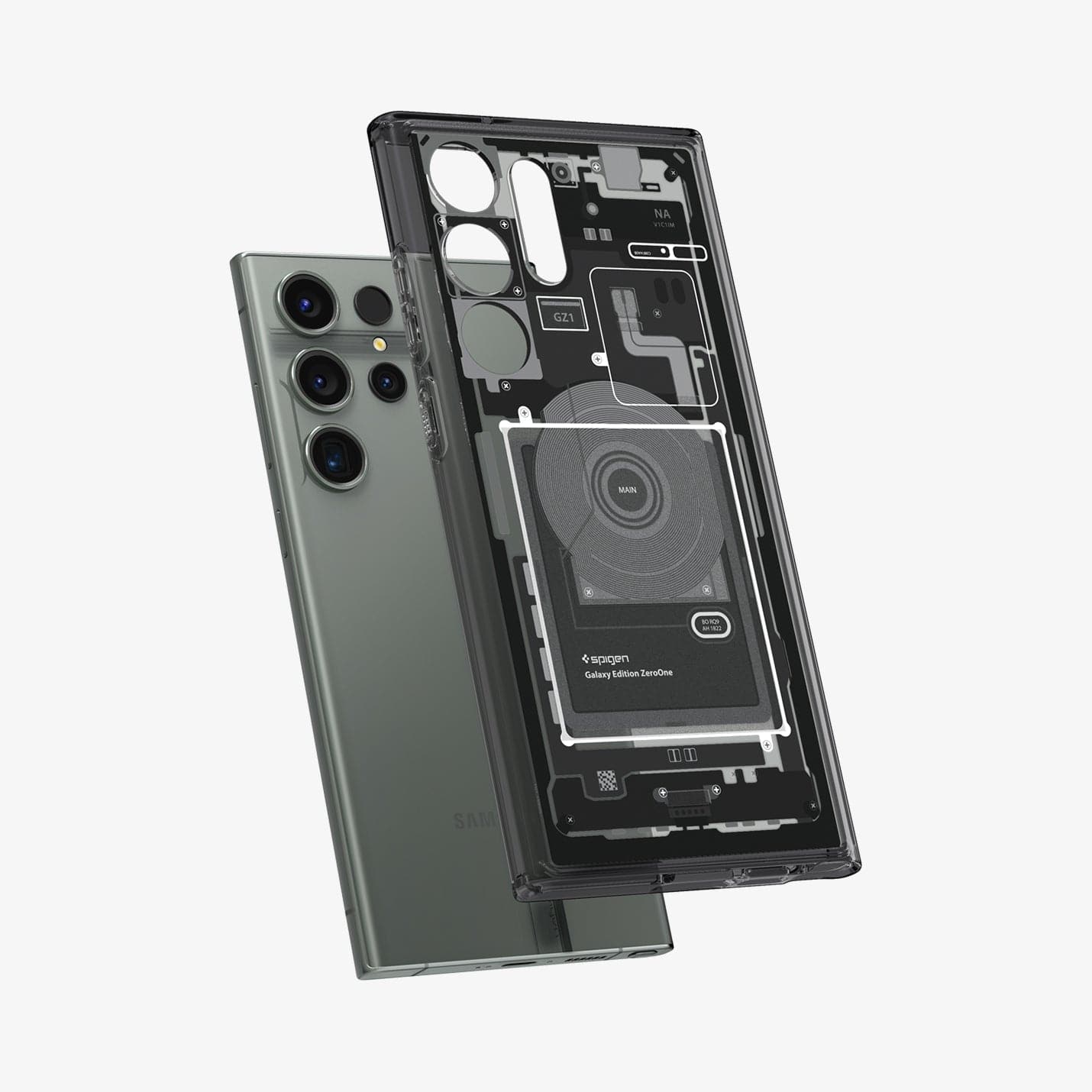 ACS05620 - Galaxy S23 Ultra Case Ultra Hybrid in zero one showing the back