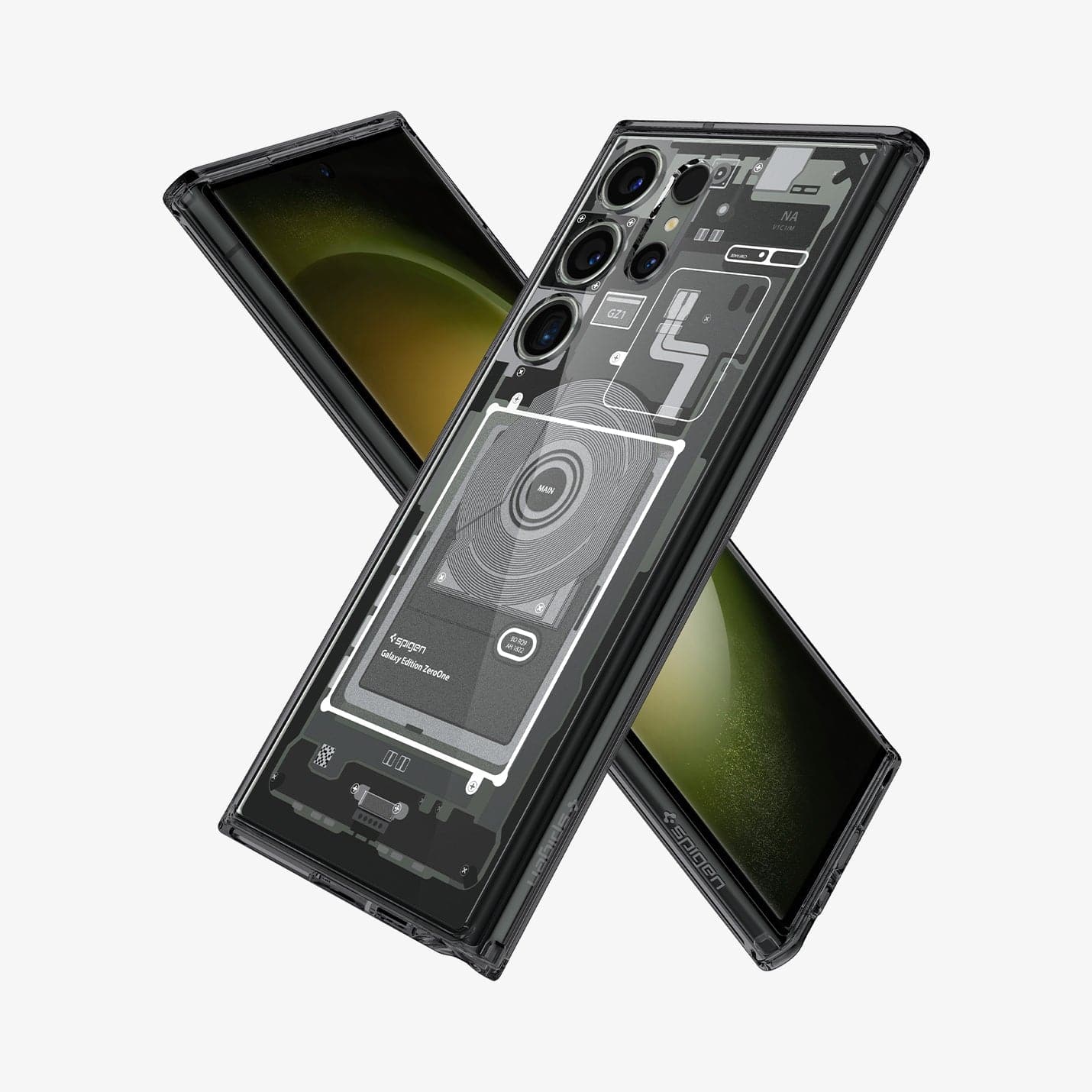 ACS05620 - Galaxy S23 Ultra Case Ultra Hybrid in zero one showing the back