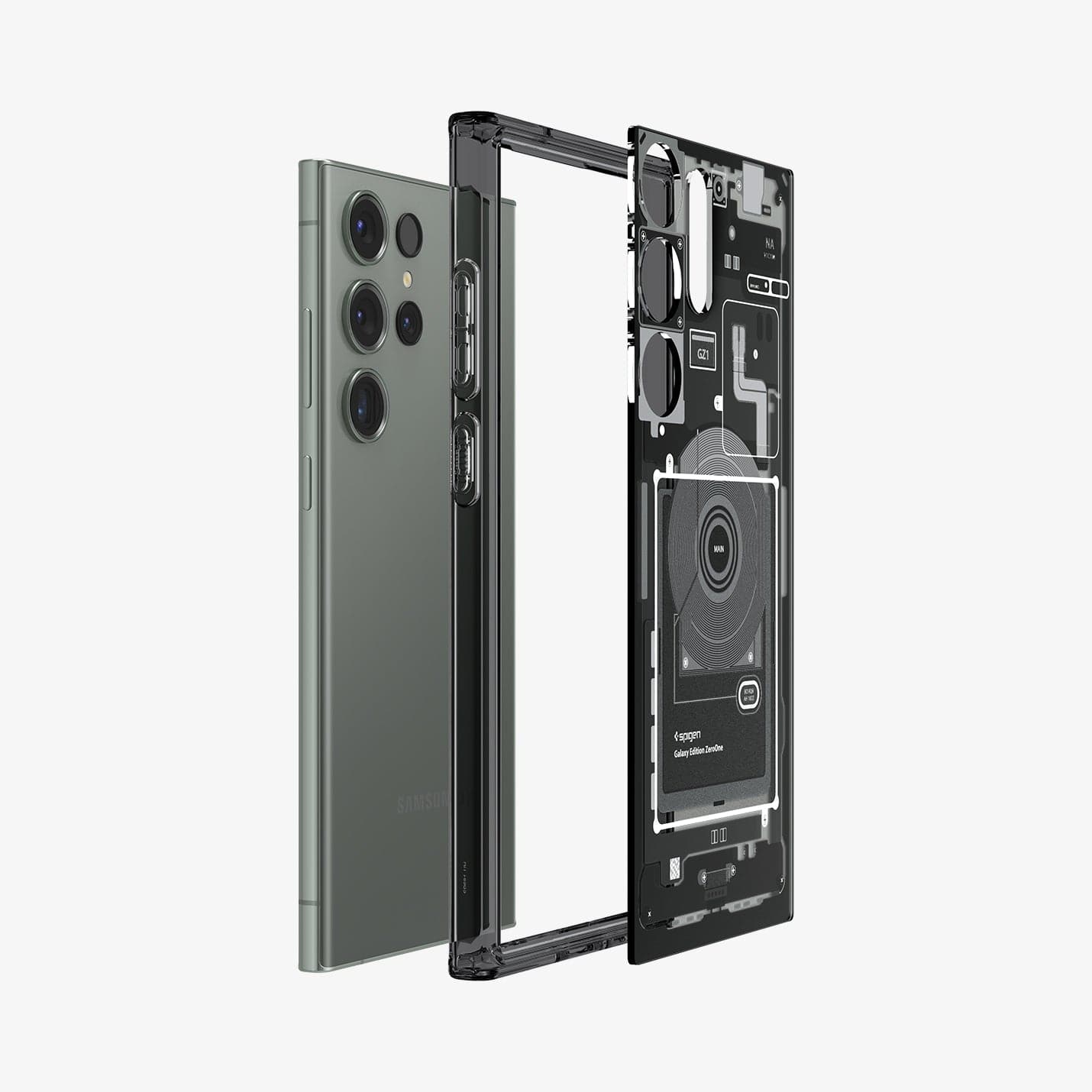 ACS05620 - Galaxy S23 Ultra Case Ultra Hybrid in zero one showing the back