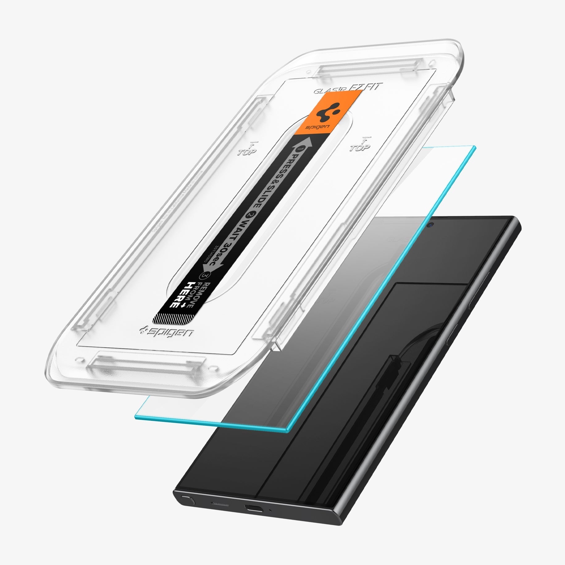 Spigen Galaxy S24 Ultra Screen Protector – GLAS.tR EZ Fit HD (2 Pack) – Clear – detail image 1