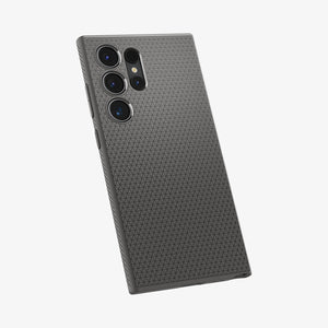 ACS07287 - Galaxy S24 Ultra Case Liquid Air in Matte Black showing the back