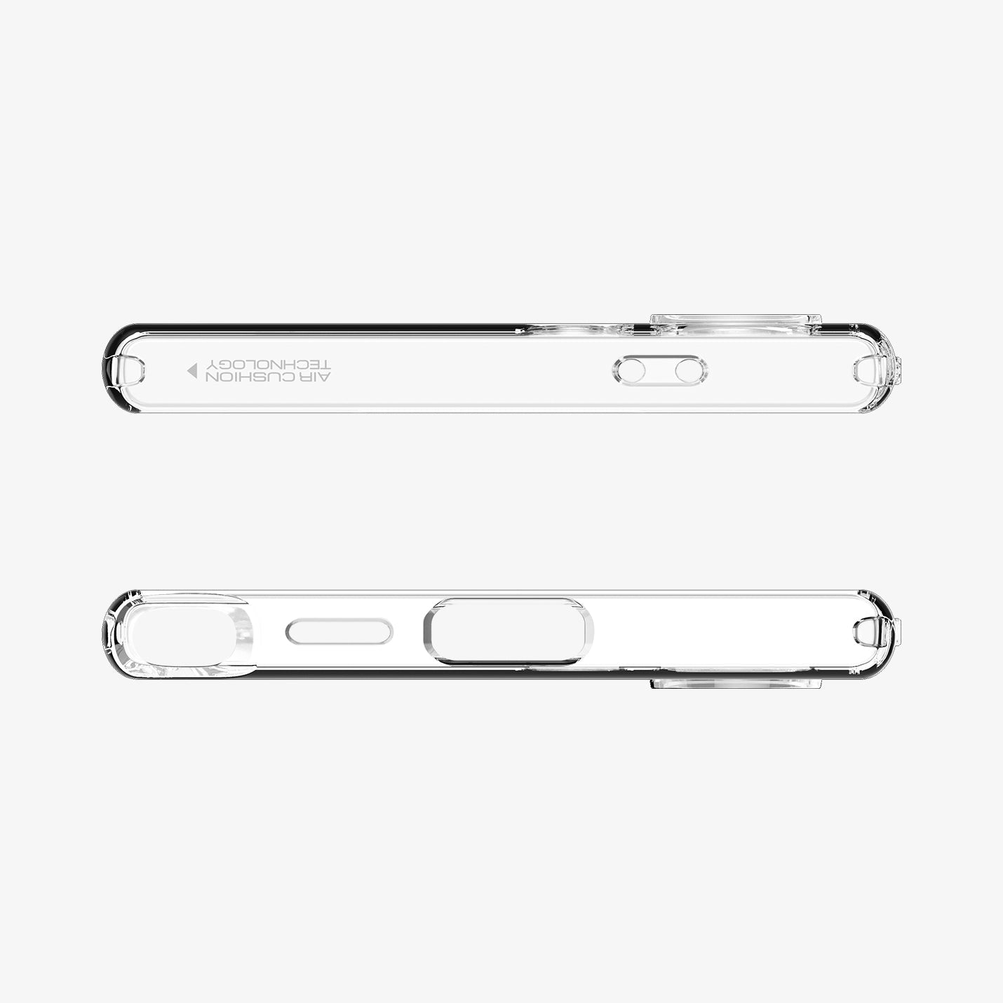 Galaxy S24 Ultra Case Liquid Crystal in Crystal Clear showing the top and bottom of a clear case