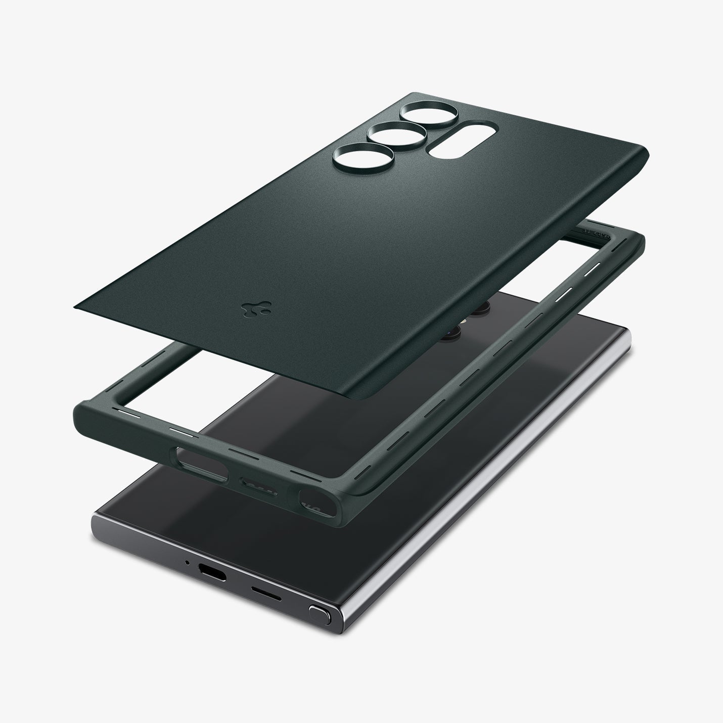 ACS07281 - Galaxy S24 Ultra Case Thin Fit in Black showing the back