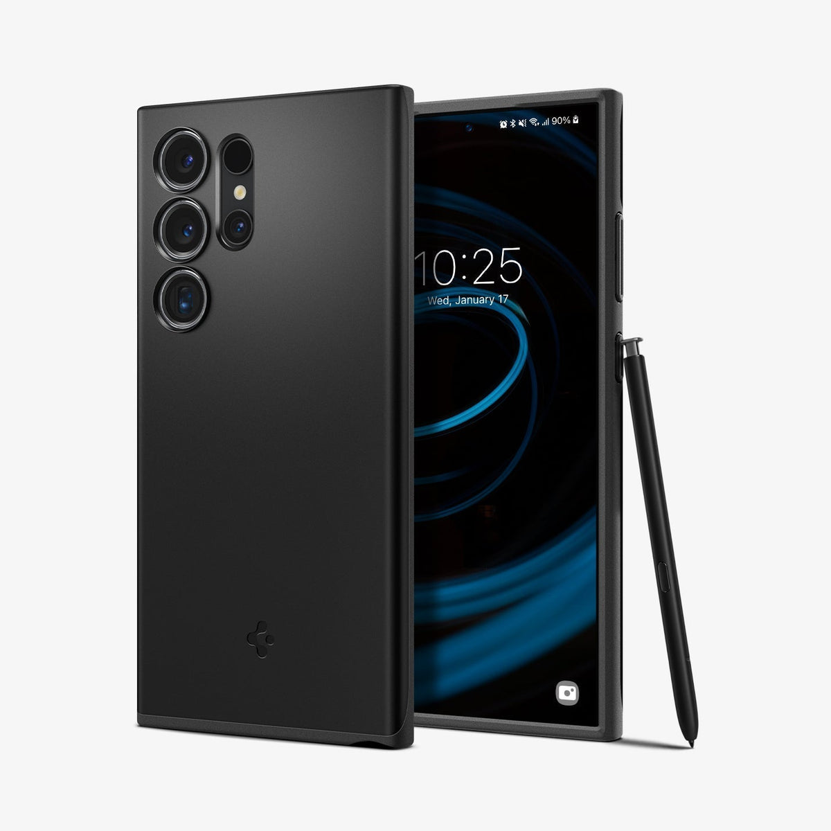 Galaxy S24 Ultra Case Thin Fit in Black showing the back