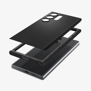 ACS07281 - Galaxy S24 Ultra Case Thin Fit in Black showing the back