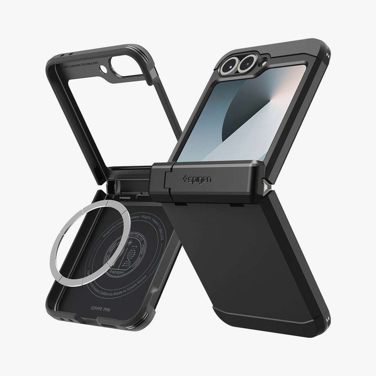 Spigen Galaxy Z Flip 7 FE / Z Flip 6 Case – Tough Armor Pro (MagFit) — Black, fit, construction or use view 4