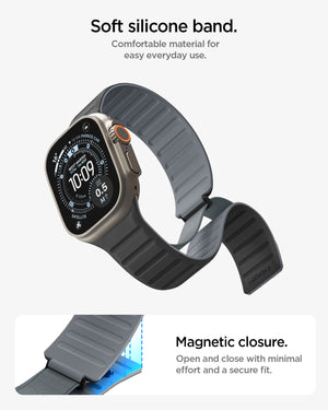 Active Black Gray Athlex Air M soft silicone and magnetic closure