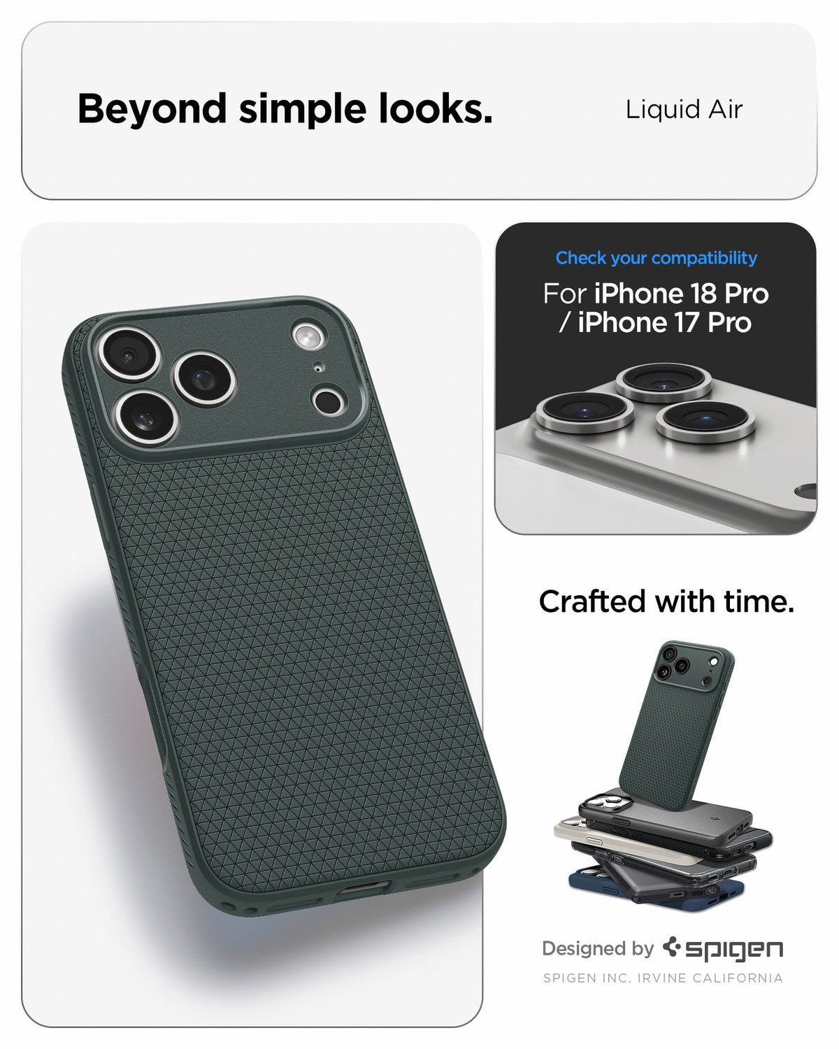 Spigen iPhone 18 Pro Liquid Air - Abyss Green - feature illustration 46