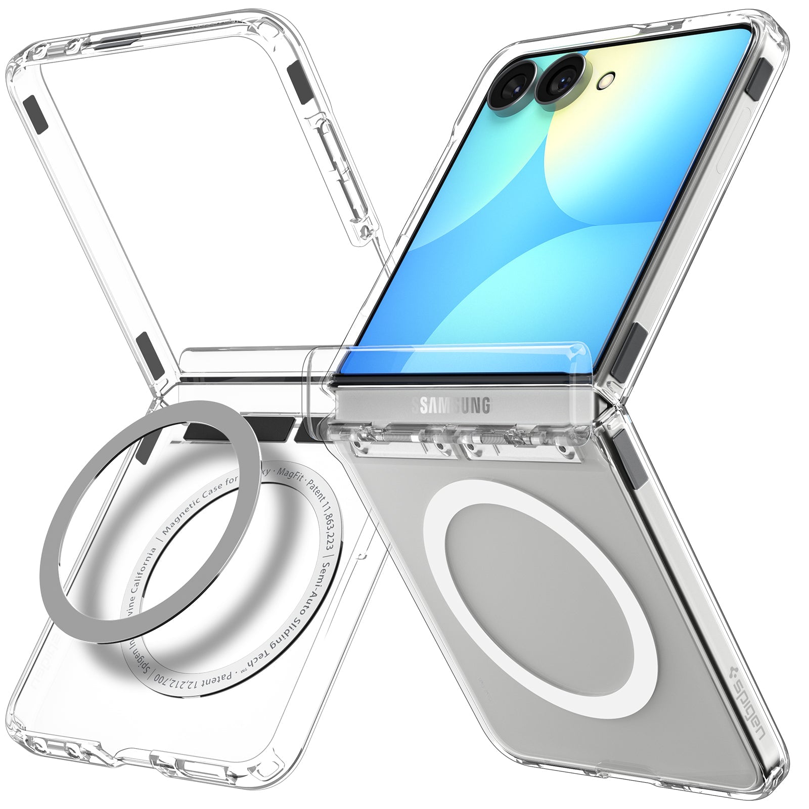 Spigen Galaxy Z Flip 8 Case Ultra Hybrid Pro MagFit - Clear White - image 2