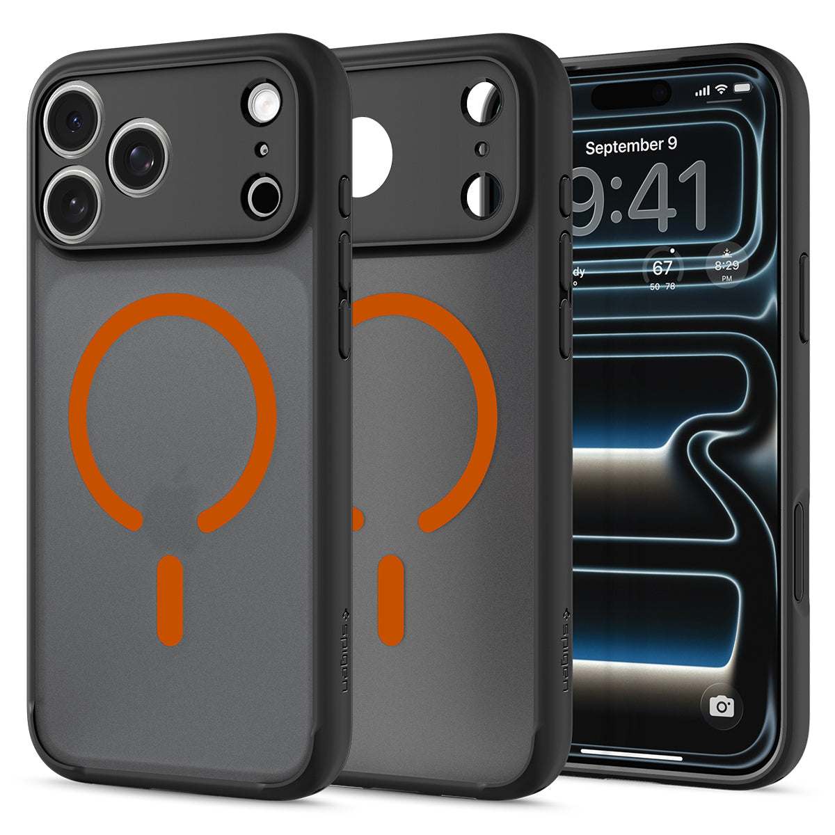 Spigen iPhone 18 Pro Max Ultra Hybrid Matte (MagFit) - Frost Black Orange - product view 19