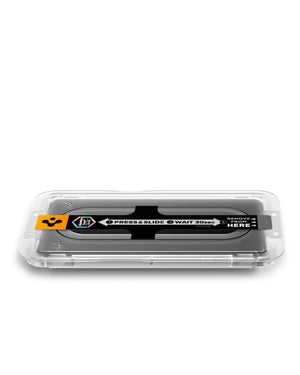 Top view of the Xperia 10 EZ Fit Pro tray with press-slide instruction strip