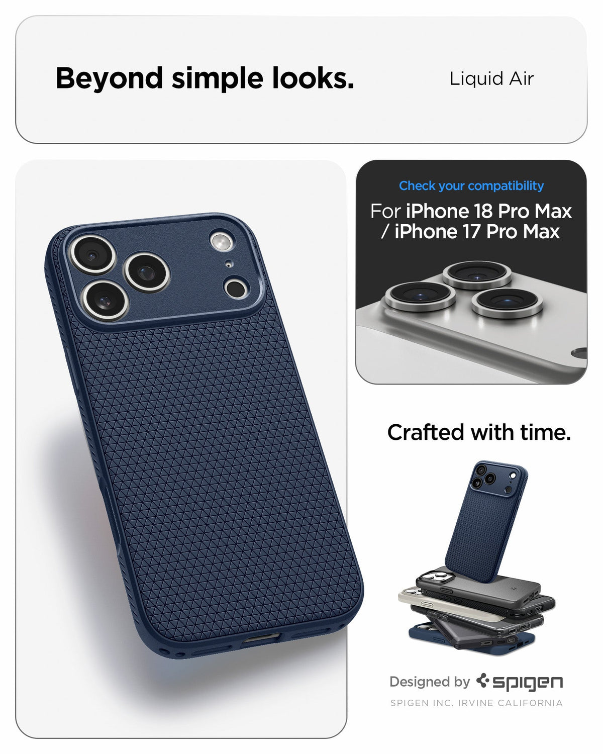 Spigen iPhone 18 Pro Max Liquid Air - Navy Blue - feature illustration 61