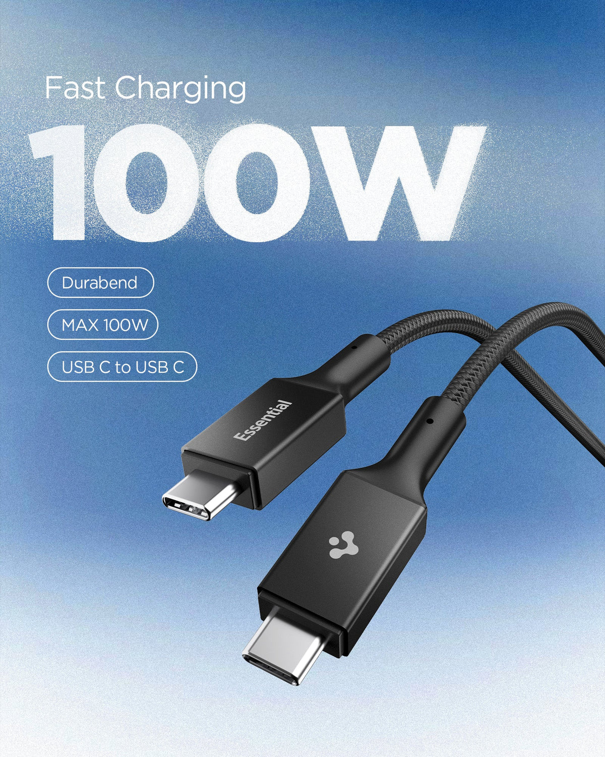 Black Spigen EB10015CC 100W USB-C cable feature 2: 100W charging specification