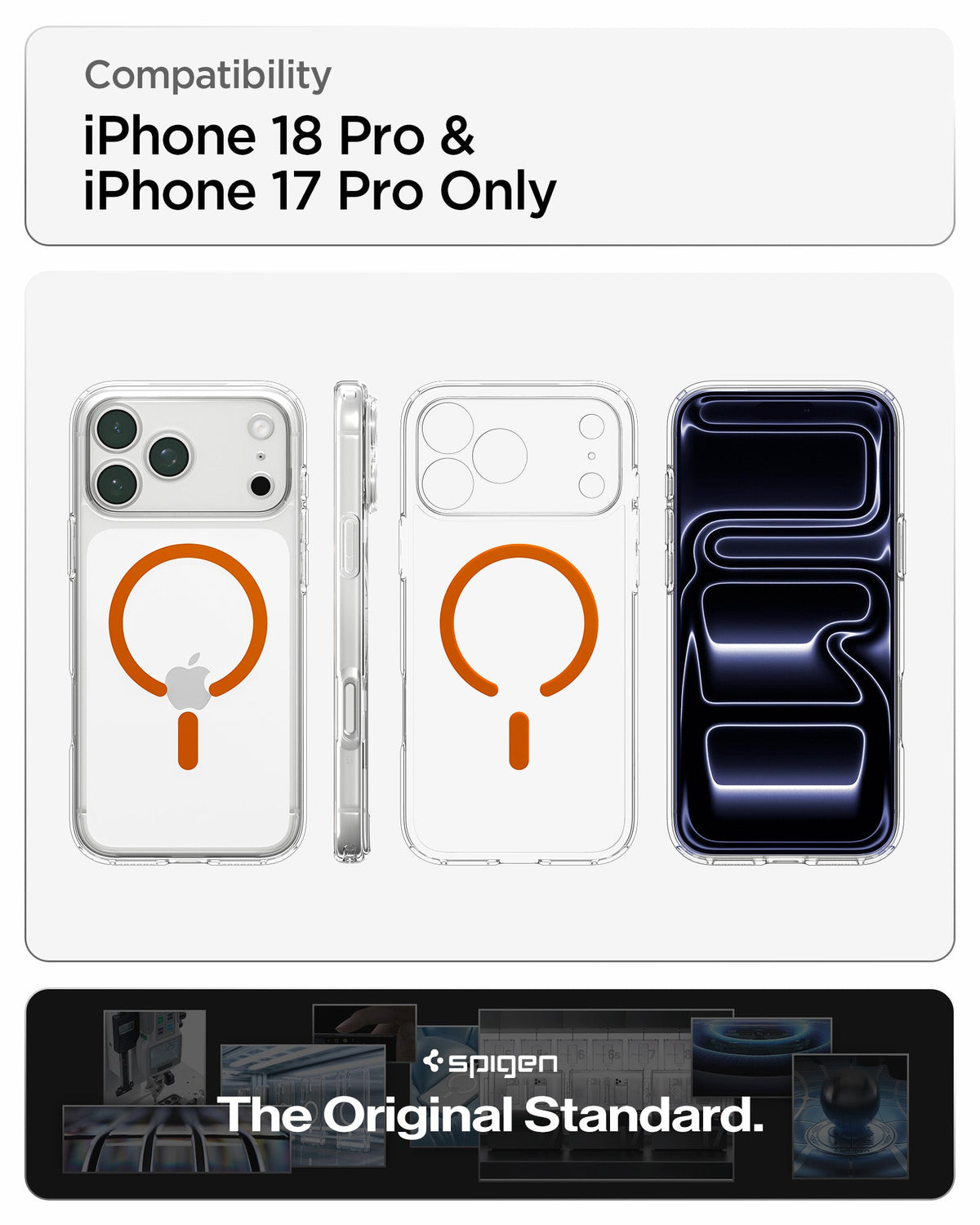 Spigen iPhone 18 Pro Ultra Hybrid (MagFit) - Clear Orange - feature illustration 94