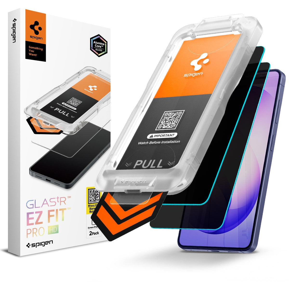 Spigen Galaxy S26 EZ Fit Pro HD Privacy – offline privacy two-pack and pull-tab installation kit