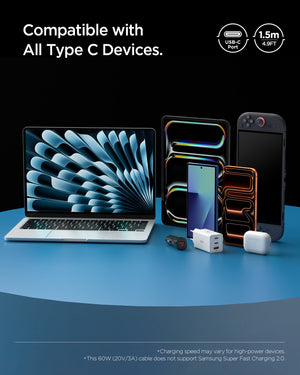White Spigen EB6015CC 60W USB-C cable feature 6: intelligent safety and compatible devices
