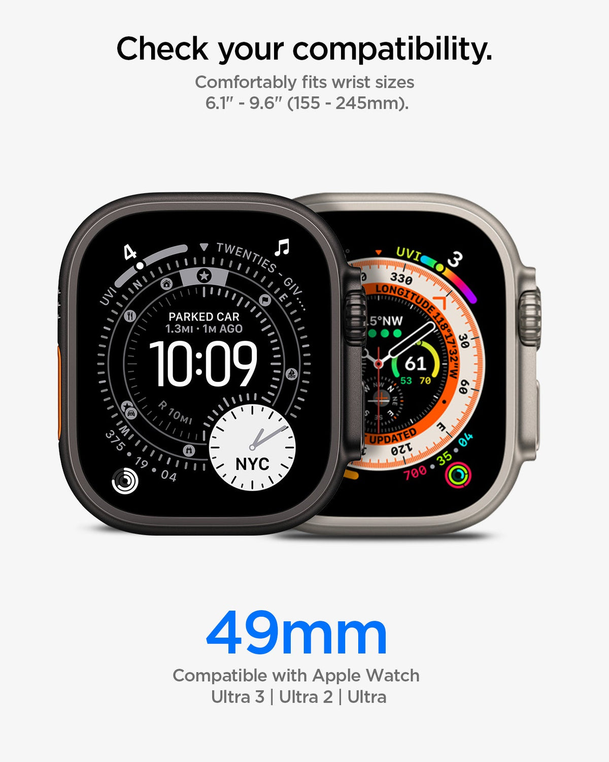 Active Navy Blue Athlex Air M 49mm compatibility and 155–245mm wrist range