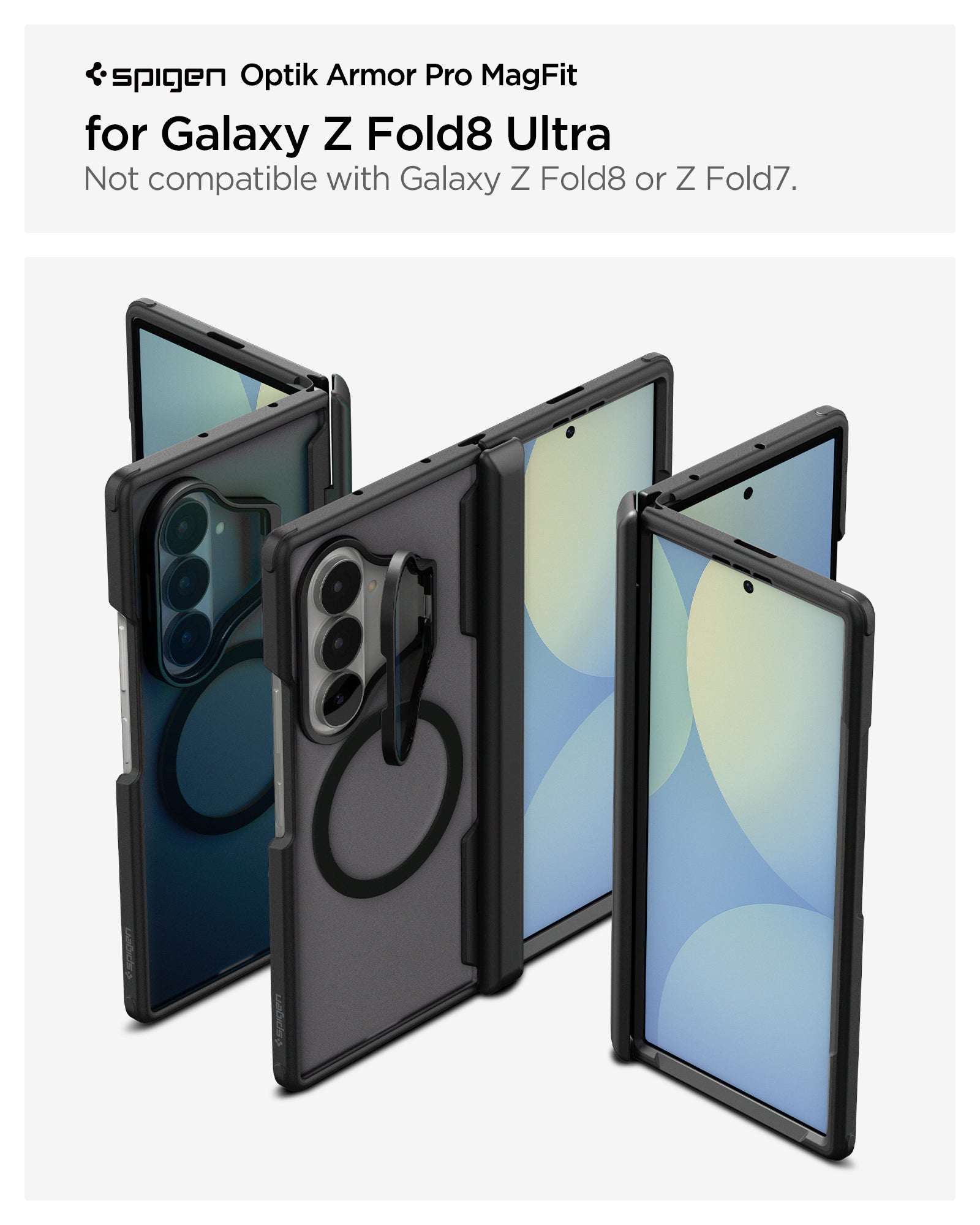 Spigen Galaxy Z Fold 8 Ultra Case Optik Armor Pro MagFit - Black - image 2